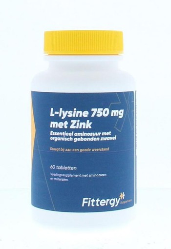 Fittergy L-Lysine 750mg met zink (60 Tabletten)