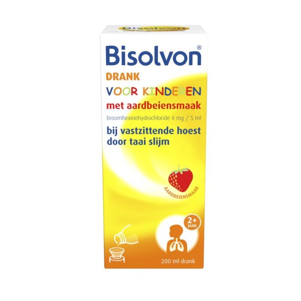 Bisolvon Drank kind aardbei (200 ml)