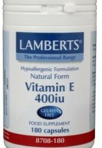 Lamberts Vitamine E 400IE natuurlijk (180 Vegetarische capsules)