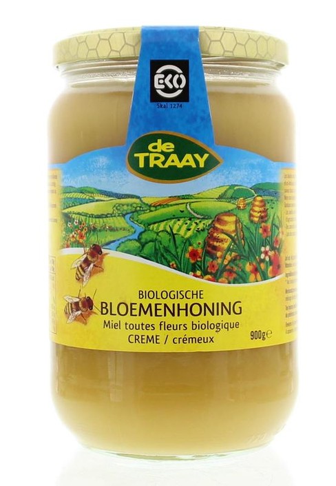 Traay Bloemenhoning creme bio (900 Gram)