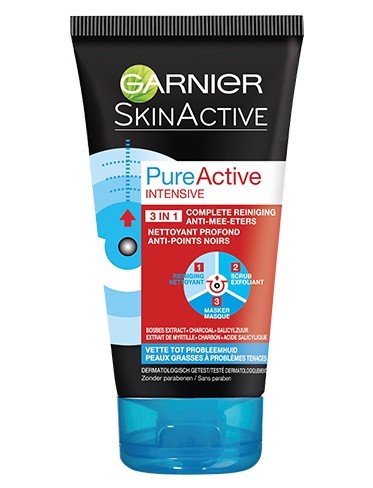 Garnier Skin Active Pure Active 3-In-1 Complete Reiniging 150ml