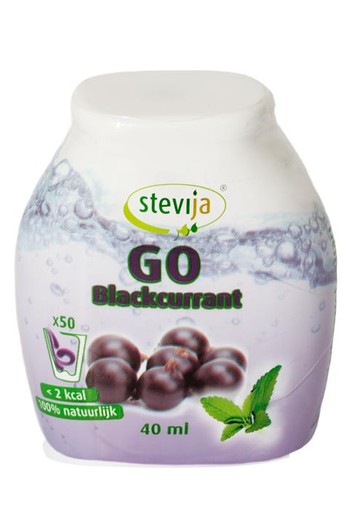 Stevija Stevia limonadesiroop go blackcurrant (40 Milliliter)