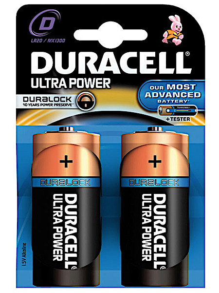 Dura­cell Ul­tra po­wer du­ra­lock D 2 stuks