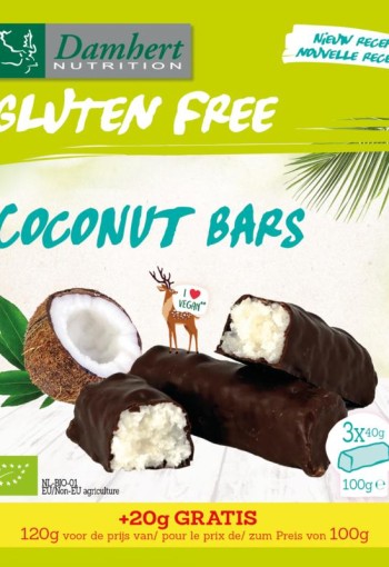 Damhert Coconut bars glutenvrij bio (120 Gram)