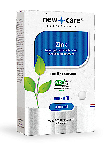 New Care Zink belangrijk voor de huid en het immuunsysteem Inhoud  90 tabletten