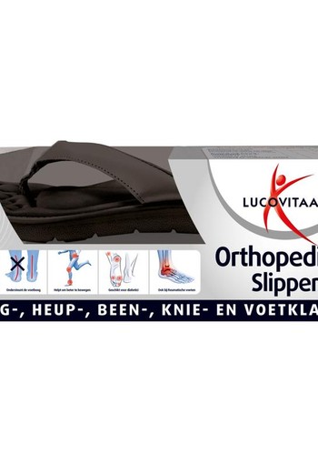 Lucovitaal Orthopedische slippers 39/40 zwart (1 paar)