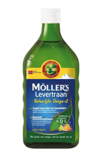 Mollers Omega-3 levertraan tutti frutti (250 Milliliter)