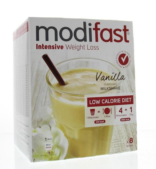 Modifast Intensive milkshake vanille 8 stuks (440 Gram)